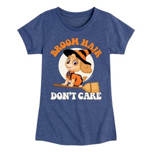 Girls' - Paw Patrol - Halloween Skye Broom Hair Don't Care Fitted Short Sleeve Graphic T-Shirt - 1 of 4