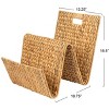 Storied Home Hand-Woven Water Hyacinth and Metal Magazine Storage Holder with Sturdy Handles, Natural - 2 of 4
