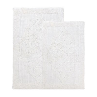 Medallion Textured Machine Washable Bath Rugs, Set of 2 by Blue Nile Mills