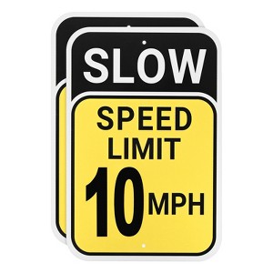 Unique Bargains Aluminum Weather Resistant Waterproof Rust Free Traffic Signs 2 Pcs - 1 of 4