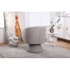 Grey Swivel Accent Chair Armchair, Round Barrel Chair in Fabric for Living Room Bedroom - 2 of 4