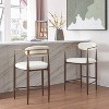 Christopher Knight Home Set of 2 25" Liam Modern Upholstered Iron Counter Height Barstools Beige/Brown - 2 of 4