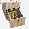 Garvee 60" Modern Executive Desk Storage, Fluted Home Office Desk with Charging Station, Wooden Computer Desk with File Cabinet & Drawers - 4 of 4
