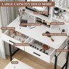 Vanity Desk with Rotating Mirror, Makeup Vanity Desk with Adjustable Mirror, Dressing Table With 2 Drawers, Storage Shelves & Stool for Bedroom - 3 of 4