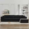 137.8" Corduroy Upholstery L-Shaped Cloud Modular Sectional Sofa with Right Chaise and Pillows, All-Foam Compression Design - 2 of 4