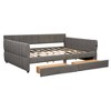 TiramisuBest Queen Size Upholstered Platform Bed with USB and 2 Drawers - 3 of 3