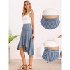 INSPIRE CHIC Women's Casual Stripe Summer High Low Hem Ruffles A-Line Midi Skirts - 2 of 4