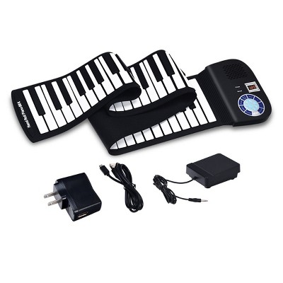 88 Key Electronic Roll Up Piano Keyboard Silicone Rechargeable W/pedal ...