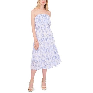 1.STATE Womens Tiered Floral Strapless Midi Dress - 1 of 1