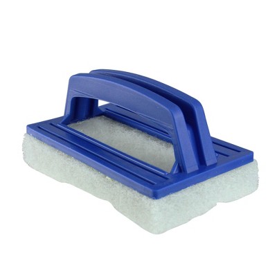 Northlight Hand-Held Swimming Pool Wall and Floor Scrubber Pad Brush with Molded Handle 5.5" - Blue/White