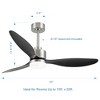 Airsurfer 52 inch Modern Ceiling Fan with LED Light and Remote Control, 3-Blade Fan with Quiet Reversible DC Motor, Color-Changing and Memory Function - 3 of 4