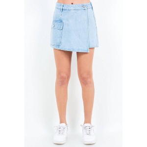 Women's Chic Cargo Pocket Mini Skort - American Bazi - 1 of 3