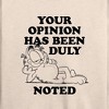 Women's - Garfield - Your Opinion Has Been Duly Noted Lightweight French Terry Wide Neck Long Sleeve Shirt - 2 of 4