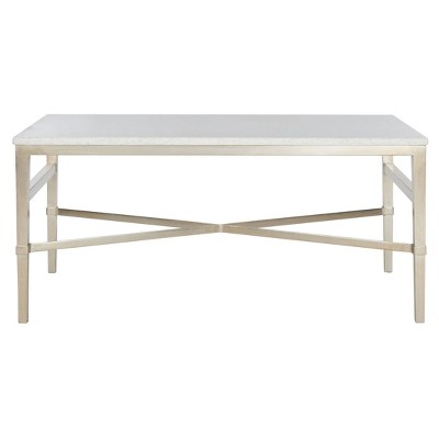 Acker Cocktail Table Silver/White - Safavieh