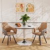 2PCS 360 Swivel Upholstered Accent Chairs Microfiber Leather Dining Room Chairs with Armrest for Kitchens, Reception Room Side Chairs - 3 of 4