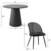 5-piece Dining Table Set for 4, 35" Round Table with 4 Bouclé Fabric Rattan Backrest Dining Chair for Dining Room, Apartment - Maison Boucle - 3 of 4