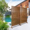 DSVIMOY Outdoor & Indoor Privacy Screen, Freestanding Decorative Privacy Screen for Deck Balcony Patio, Brown, 48"*76"*16" - 4 of 4