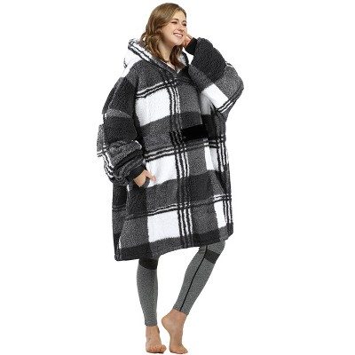 Women's Fuzzy Cozy Fleece Blanket Hoodie Sweatshirt, Super Soft Suggly Wearable Blanket Hoodie Woman, Gift for Her Him - Catalonia
