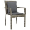 vidaXL Patio Chairs with Cushions 4 pcs Poly Rattan Gray - 4 of 4