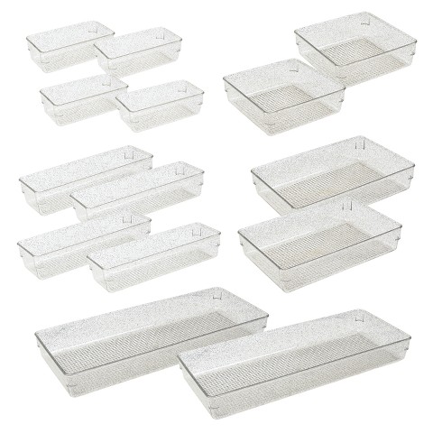 Trio Home Trio Essentials 14PC Drawer Organizers, 5 Versatile Sizes, Storage Bins for Makeup, Bedroom, Kitchen