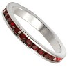 Slickblue Polished 925 Sterling Silver Eternity Band with Top Grade Clear or Siam Crystal, Stackable Women's Ring, Size 5-10 - 3 of 3
