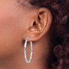 Black Bow Jewelry 3mm Twisted Textured Round Hoops in 10k White Gold, 40mm (1 1/2 Inch) - 3 of 4