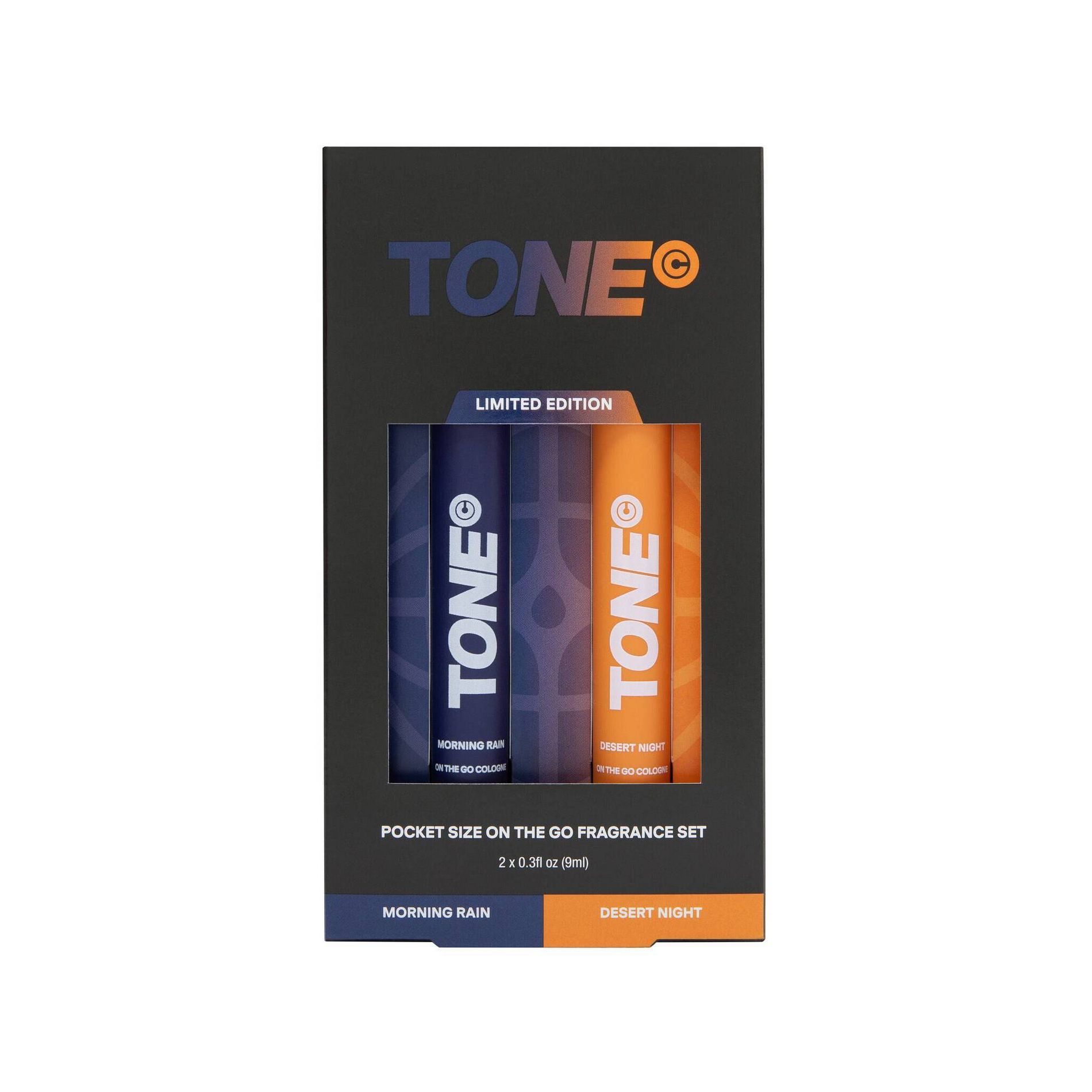 TONE Limited Edition Travel Duo On-The-Go Cologne - Morning Rain & Desert Night Fresh & Woody - 0.3 fl oz/2ct