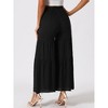INSPIRE CHIC Women's Boho Elastic High Waist Tie Belt Ruffle Hem Wide Leg Palazzo Pants - 4 of 4