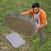 Gardenised Decorative Outdoor Weather-Resistant Artistic Artificial Faux Stone Rock, Garden Patio Granite Grey Fiberglass Stone - 4 of 4