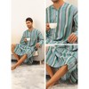 Lars Amadeus Men's Long Sleeves Button Striped Nightgown with Pockets - image 3 of 4