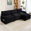 TiramisuBest L Shape Sofa Corduroy Sectional Cloud Couch Double-layer Thick Cushion Ottoman Cup Holder Storage Bags For Living Room - 2 of 4