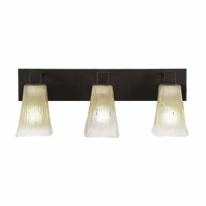 Toltec Lighting Apollo 3 - Light Vanity in  Dark Granite with 5" Square Amber Crystal Shade - 1 of 1