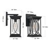 SEVOBAL Outdoor Wall Lights Weather-Resistant Exterior Fixture with Crackled Glass for Porch Patio Entryway , Brown , 17.32"*7.28"*13.19" - 3 of 4