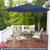 Tangkula 10FT Wooden Market Table Umbrella Pulley Sunshade Canopy w/8 Bamboo Ribs - 2 of 4