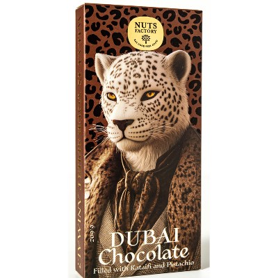 NUTS FACTORY CHEETAH DUBAI CHOCOLATE BAR. RANKED # 1 IN THE WORLD!  2 PREMIUM BAR PACK