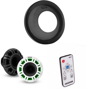 Kicker 48KMXL65 6.5" 4-Ohm RGB-LED KMXL Horn-Loaded Marine Coaxial Speakers, Pair  w/ LED Remote ( Includes Powersports Grilles ) - 1 of 4