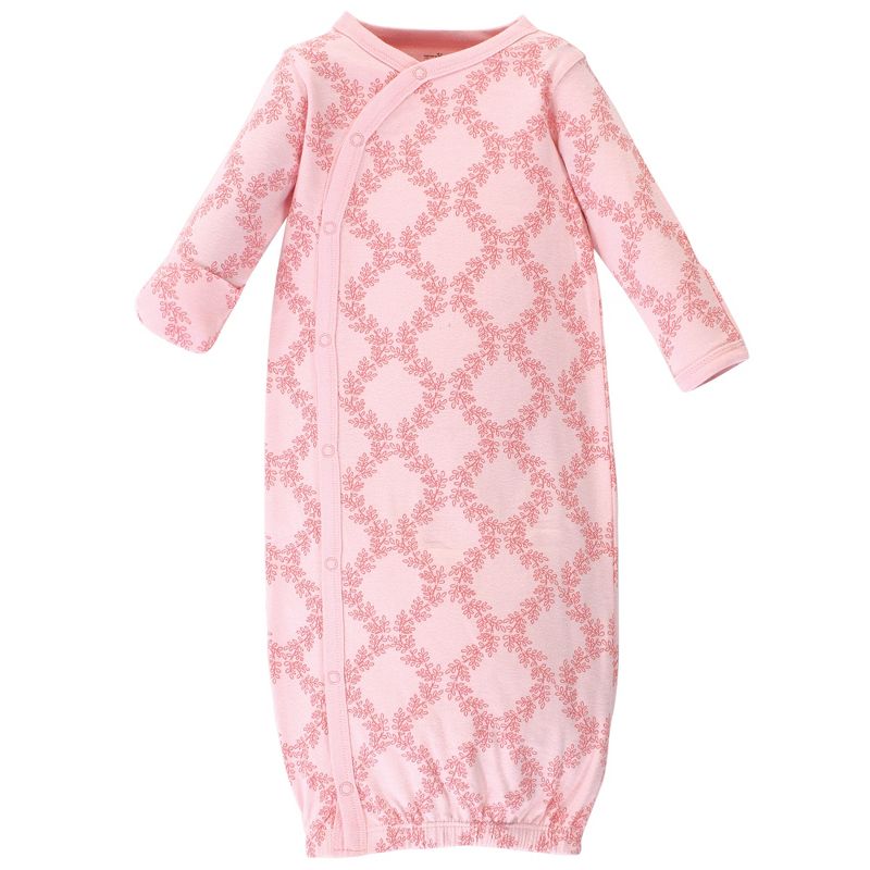 Touched by Nature Baby Girl Organic Cotton Side-Closure Snap Long-Sleeve Gowns 3pk, Butterflies, 3 of 6