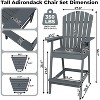 Outdoor Adirondack Barstools with Connecting Tray, Tall Adirondack Chairs Bar Chairs, Bar Height Adirondack Chairs Set of 2 - 3 of 4