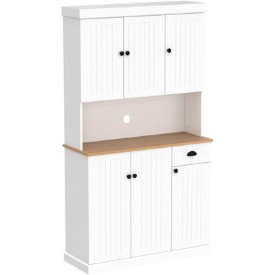 NicBex 70.86 Inch Tall Kitchen Pantry Storage Cabinet with 6 Doors and 1 Drawer for Dining Room,Bathroom,Kitchen,White