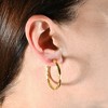 Pompeii3 14k Yellow Gold 3mm Designer Hoops Women's Earrings 1 1/2" Tall 1.5grams - 4 of 4