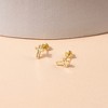 Girls' Mother of Pearl Cross Screw Back 14k Gold Earrings - In Season Jewelry - 4 of 4