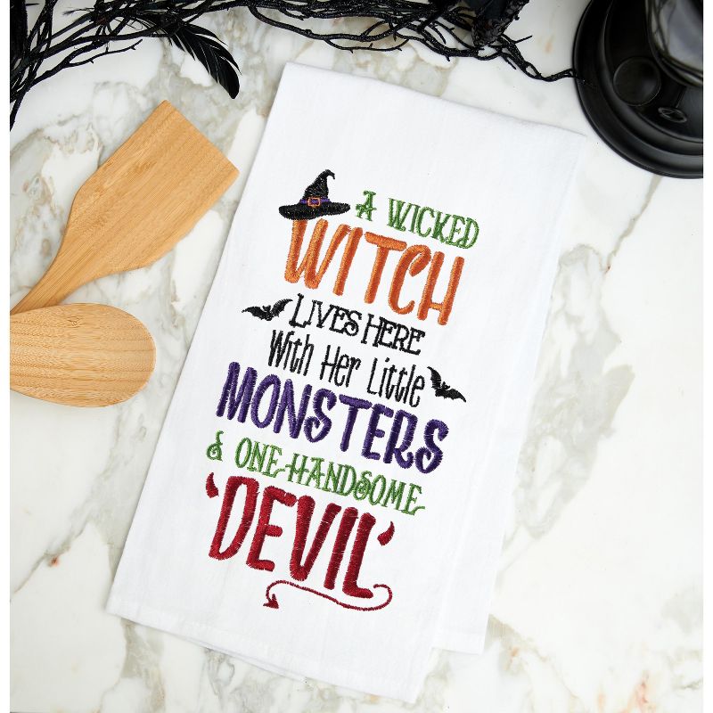 C&F Home Witch, Monsters, and Devil Cotton Embroidered Flour Sack Halloween Kitchen Towel, 2 of 5