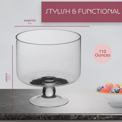 Large Glass Footed Trifle Bowl