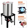 30Qt Turkey Fryer Outdoor Deep Fryer Seafood Boiler Steamer, 0-5 PSI Regulator, Fish Fryer Pot with Injector Thermometer Kit - 3 of 4