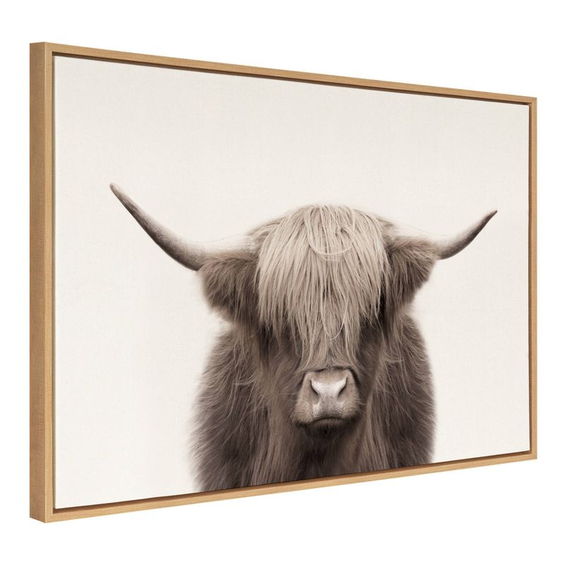 23&#34; x 33&#34; Sylvie Highland Cow Color Framed Canvas by The Creative Bunch Studio Natural - Kate and Laurel, 3 of 13