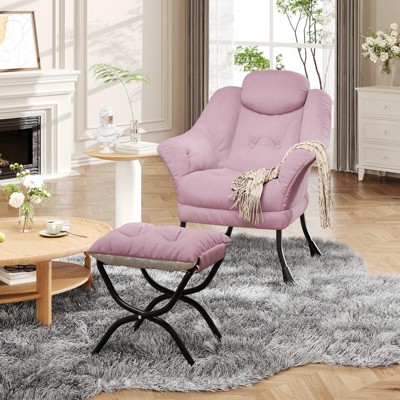 Lazy Chair, Modern Living Room Chairs for Small Spaces, Ergonomic Reading Chair with Armrests