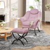 Lazy Chair, Modern Recliner Armchair with Foldable Ottoman & Detachable Cover, Ergonomic Reading Chair for Apartments - 2 of 4