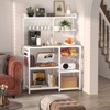 Aheaplus Kitchen Storage Shelf with Hooks, Coffee Bar Station with Power Outlets & LED Light, Bakers Rack with Pull-Out Basket - 2 of 4