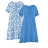 Collections Etc 2-Pack Pretty Paisley Print Short-Sleeve Henley Gown - 4 of 4