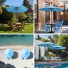 Yescom 9ft Solid Wood Outdoor Patio Umbrella with Base Included Parasol Wheels Stand for Bistro Market Garden Deck Yard Poolside - 3 of 4